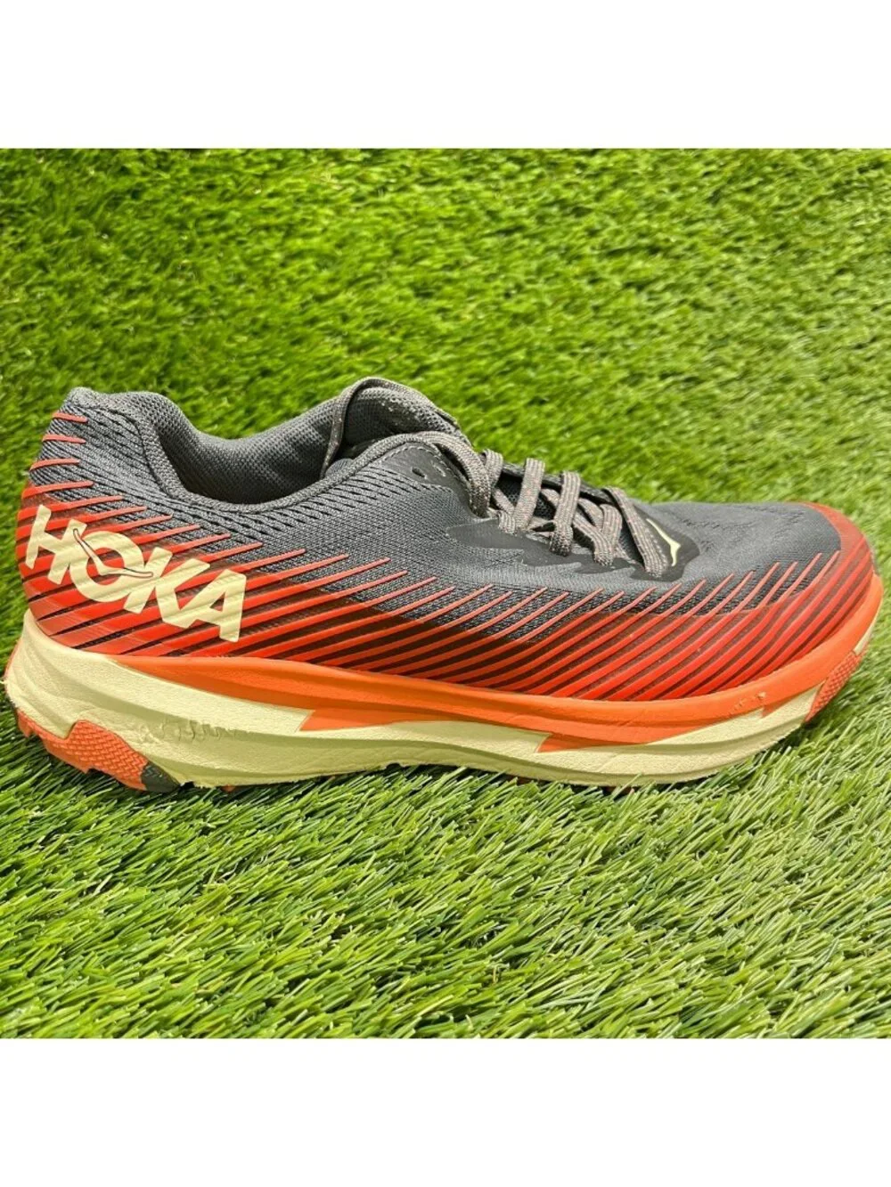 Hoka One One Torrent 2 Womens Size 8 Gray Orange Trail Running Shoes Sneakers